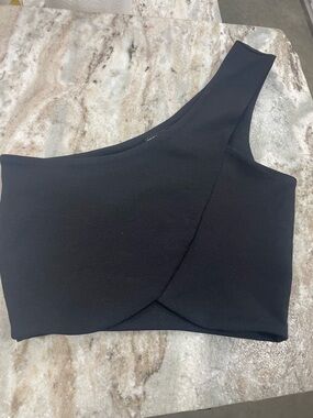 Zara Black One-Shoulder Cropped Top